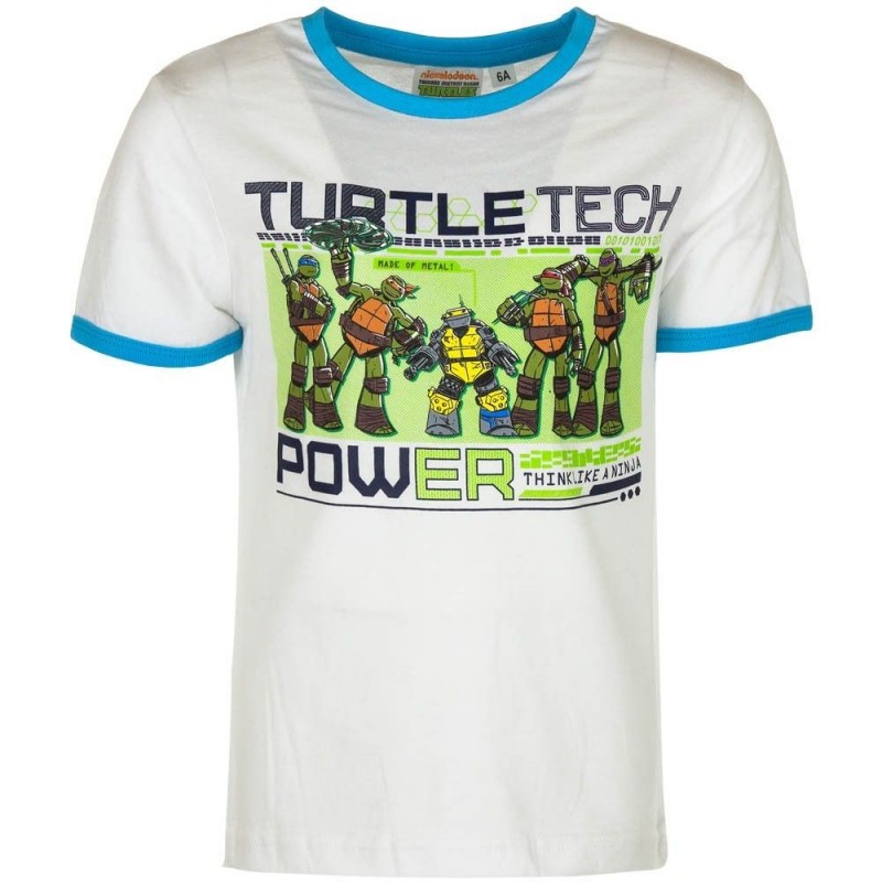 Ninja Turtles T-shirt Til Børn 3-8 År : Farve - Hvid, Alder - 4 år / 104 cm