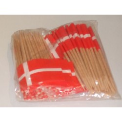 25 Stk. Pindeflag Danmark med træpind, engros, b2b, forhandler