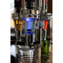 Spiritus Dispenser Karrusel Med LED Lys Til 4 Flasker